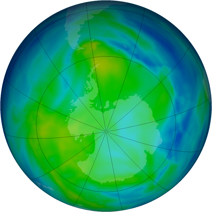 Antarctic ozone map for 20 May 2006